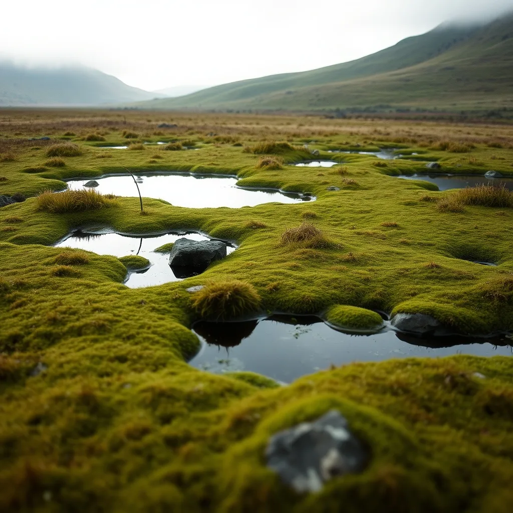 Une tourbière du Cézallier, milieu naturel fragile façonné par des millénaires d'accumulation végétale