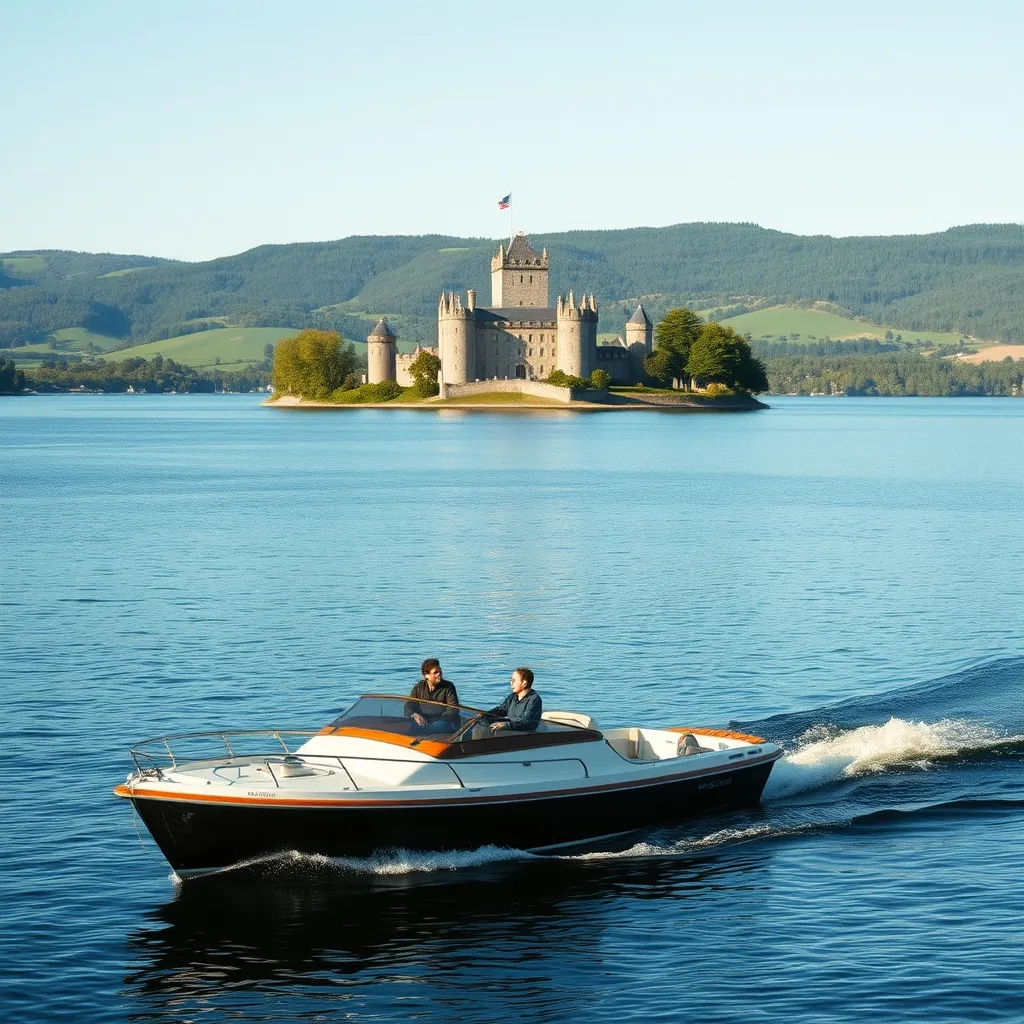 Promenade en bateau sur le lac de Bort-les-Orgues avec vue sur le château de Val