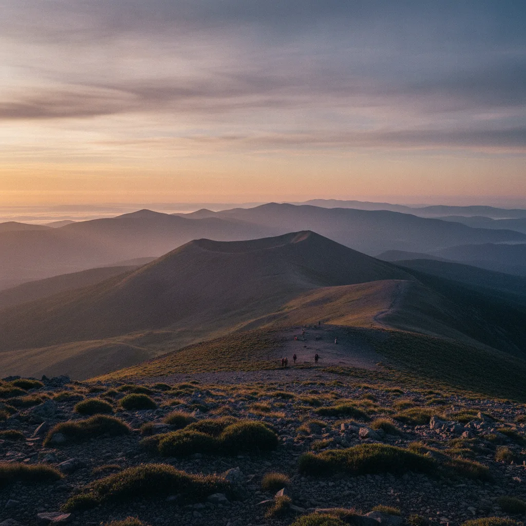 Panorama sur les massifs volcaniques depuis le sommet du Plomb du Cantal