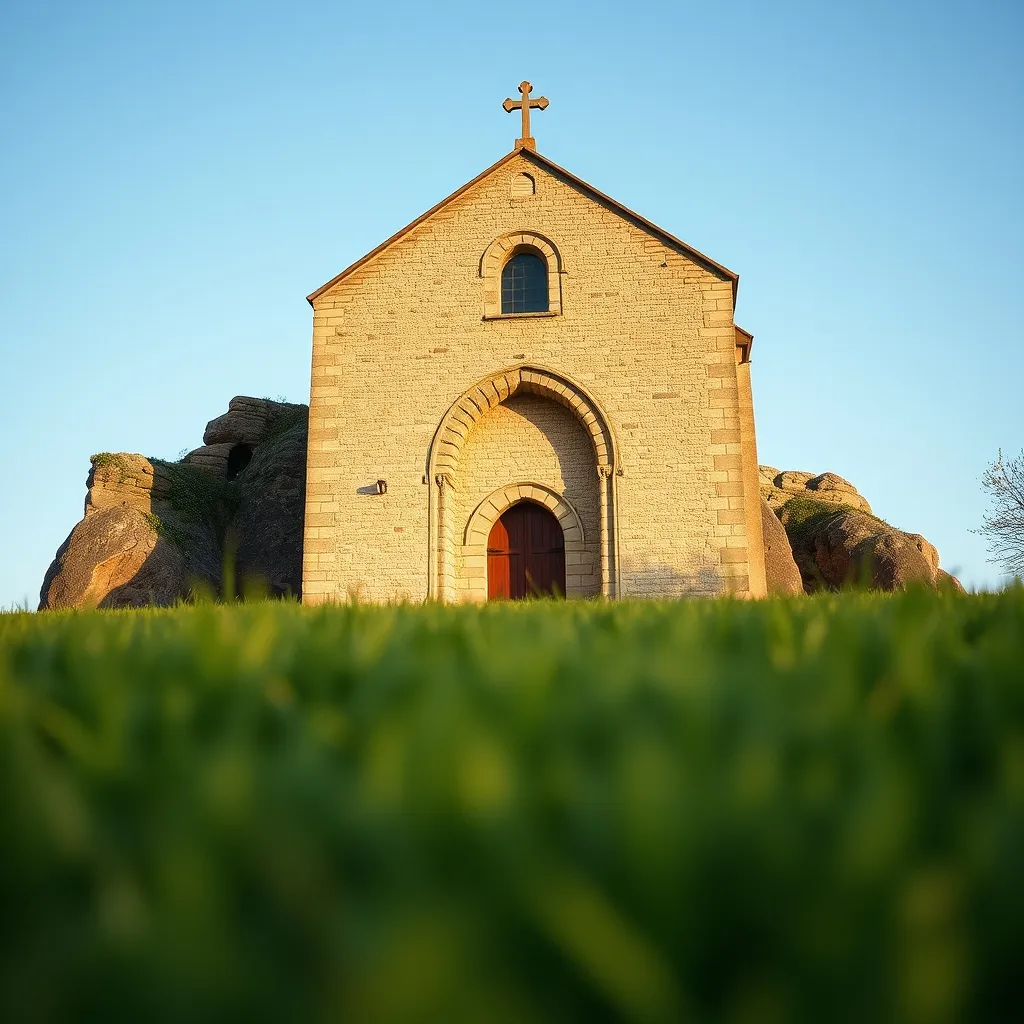 L'église romane Saint-Pierre de Bredons, perchée sur son rocher volcanique face à Murat