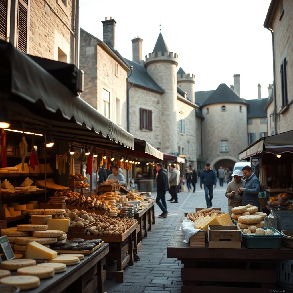 Le marché du samedi matin à Murat, entre étals de fromages et maisons à tourelles