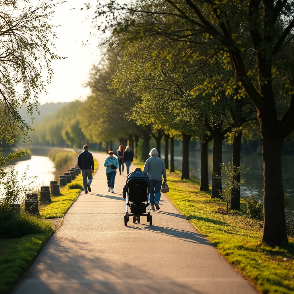 La Coulée verte d'Aurillac, accessible en poussette et idéale pour les tout-petits