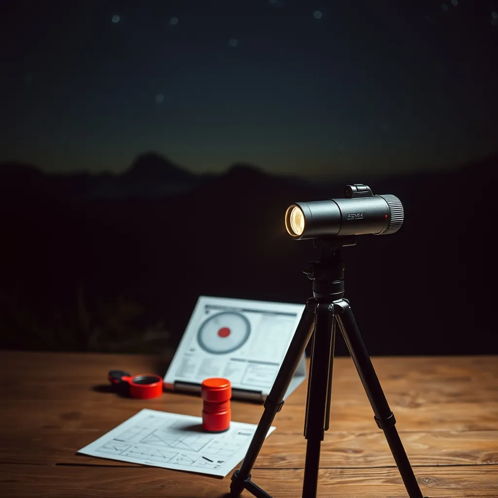 Jumelles 10×50 sur trépied et carte du ciel : le kit de base pour une nuit d'observation réussie
