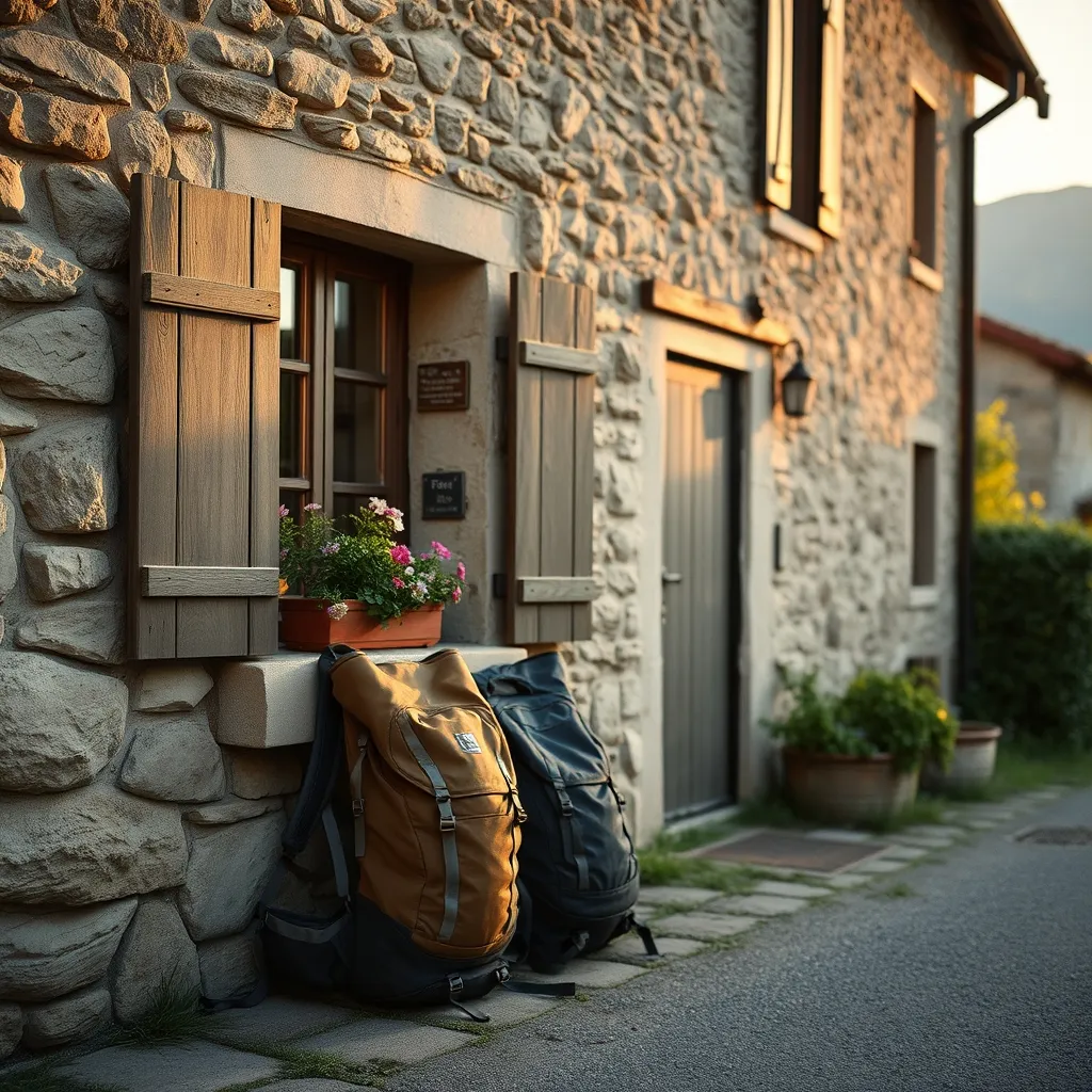 Un gîte d'étape dans un village du Cantal accueille les randonneurs du GR400 en fin de journée