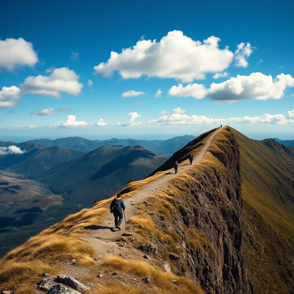 La traversée d'arête entre le Puy Mary et le Puy de Peyre-Arse offre des vues plongeantes sur les deux versants