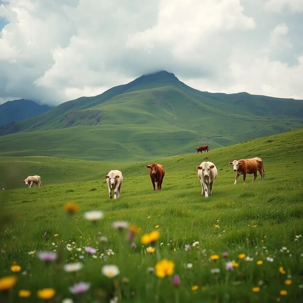 Les estives volcaniques du massif du Sancy où paissent les vaches laitières de la zone AOP saint-nectaire